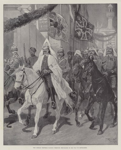 Den tyske kejsaren passerar Jerusalem på sin väg till Betlehem. av Richard Caton Woodville junior